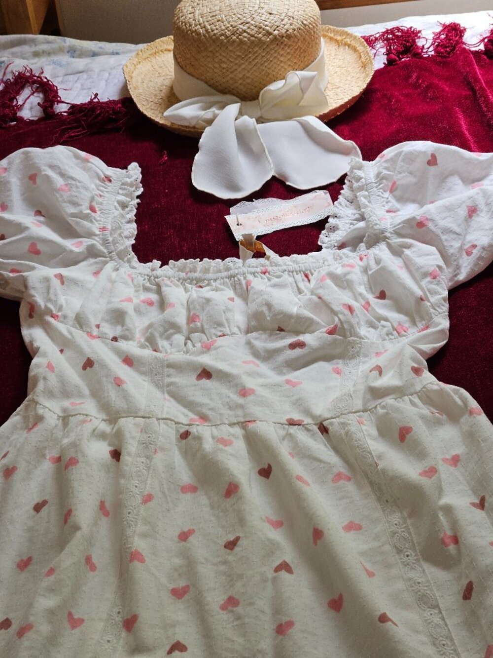 NWT LAIT COLLECTION COTTON AND LACE FULLSWEEP MAXI..CRISP..PINTUCKED..NWT!! - Picture 3 of 10